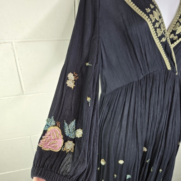 Free People The Enchanted Forest Embroidered Midi Dress New - Picture 15 of 15